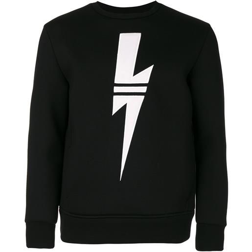 Neil Barrett felpa con fulmine - nero