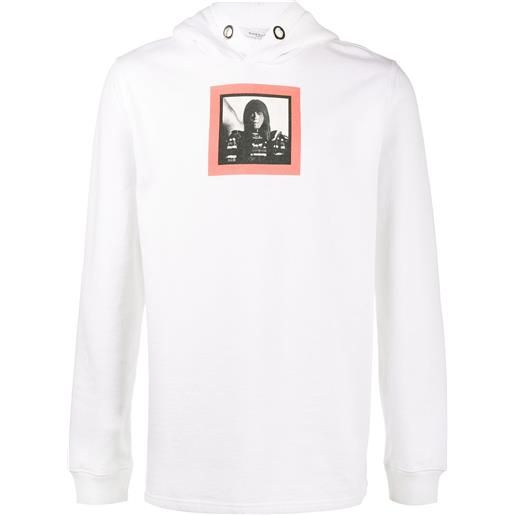 Givenchy felpa stampata con cappuccio - bianco