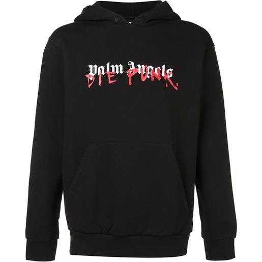 Palm Angels felpa die punk con cappuccio - nero