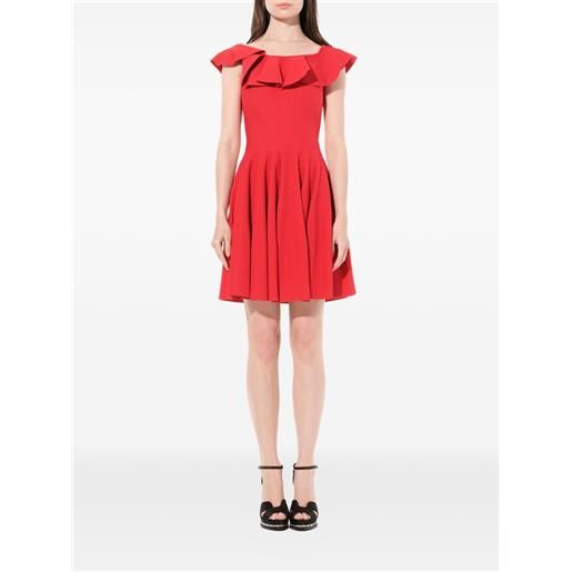 Alexander McQueen abito midi svasato - rosso