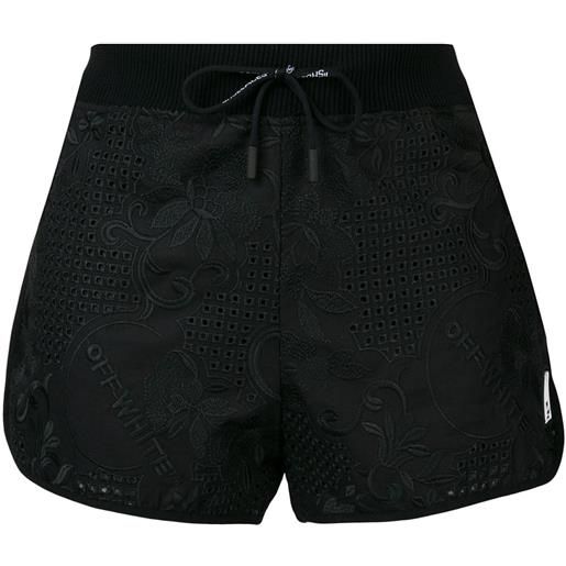Off-White shorts a fiori goffrati - nero
