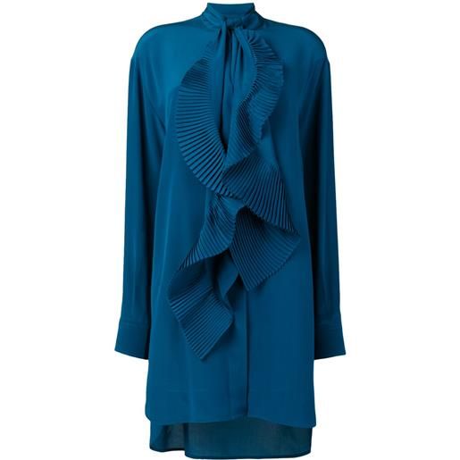 Givenchy chemisier con bordo plissettato - blu