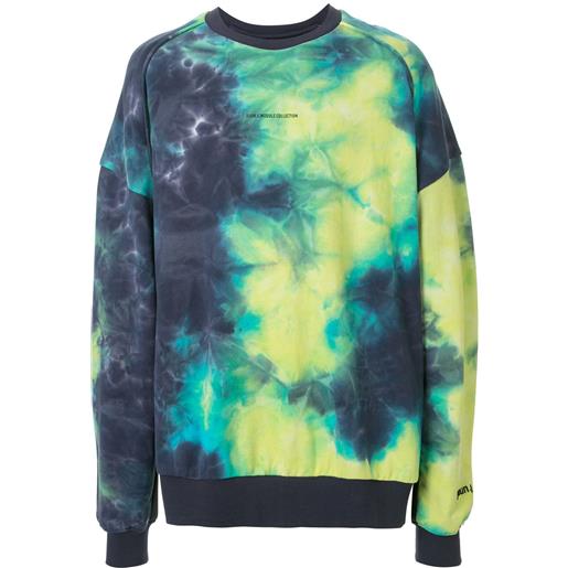 Juun.J felpa oversize con fantasia tie dye - blu
