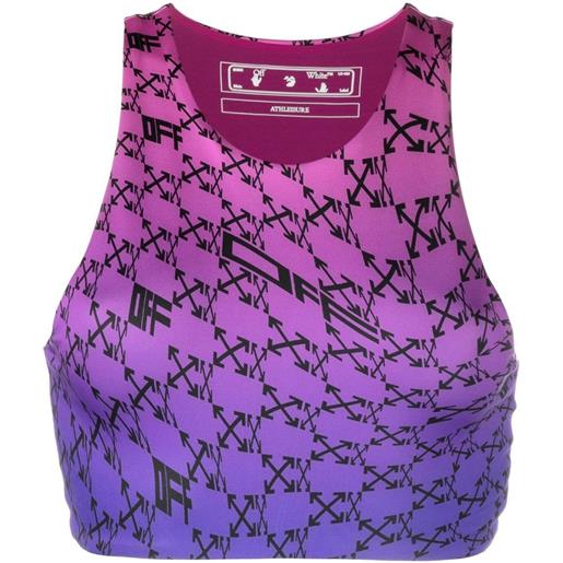 Off-White top crop bicolore - rosa