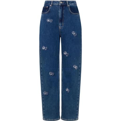 MOSCHINO JEANS jeans affusolati a vita alta - blu