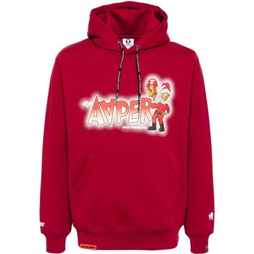 AAPE BY *A BATHING APE® felpa con stampa - rosso