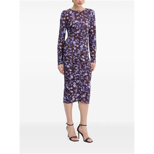 Patrizia Pepe gonna midi a fiori - marrone