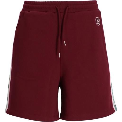 Drôle De Monsieur shorts in cotone con banda laterale - rosso
