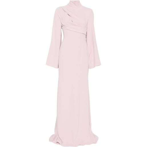 Solace London abito swinton lungo drappeggiato - rosa
