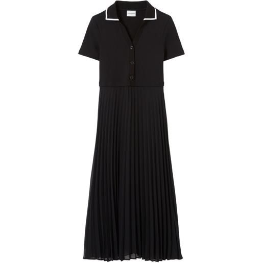 Claudie Pierlot abito plissettato a maniche corte - nero