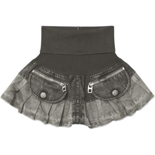 Miss Sixty x knwls minigonna con design patchwork - grigio