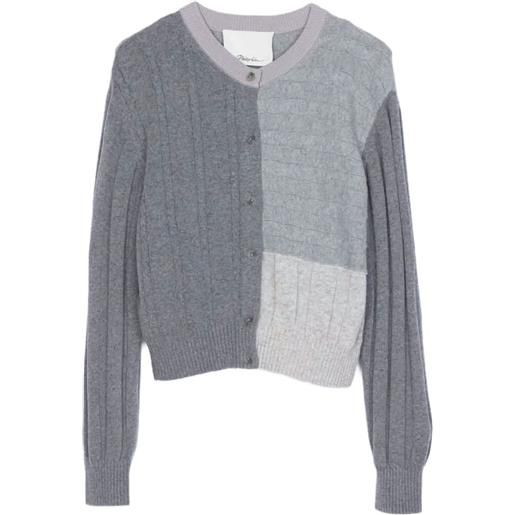 3.1 Phillip Lim cardigan con design patchwork - grigio