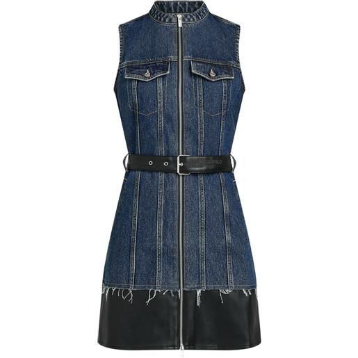 Karl Lagerfeld Jeans abito corto con cintura - blu
