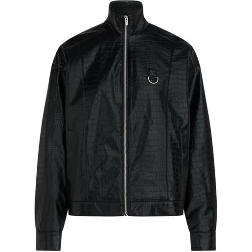 Karl Lagerfeld Jeans bomber karlism con effetto coccodrillo - nero