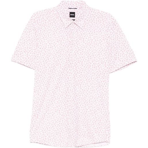 BOSS camicia a fiori con maniche corte - bianco