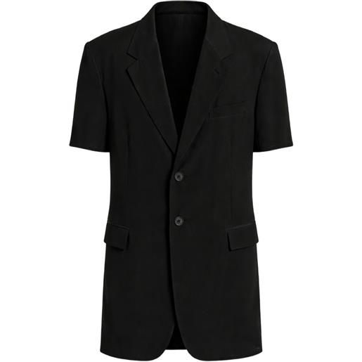 Yohji Yamamoto giacca a maniche corte con revers classici - nero