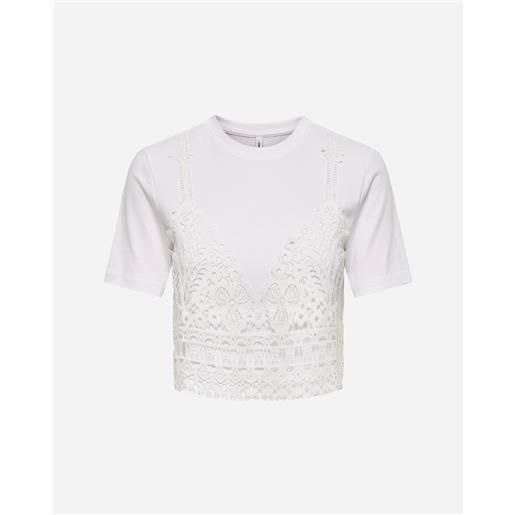 Only betsy crop w - t-shirt - donna - bianco