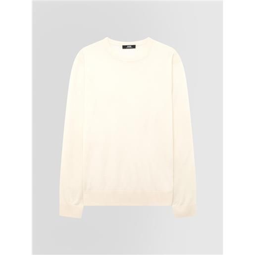 Alpha studio uomo girocollo in seta e cashmere avorio 46