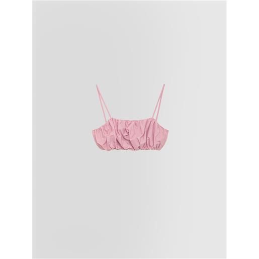 Alpha studio donna top arricciato in popeline increspato rosa 38