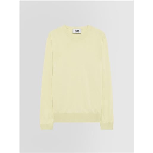 Alpha studio uomo girocollo in crepe giallo 50