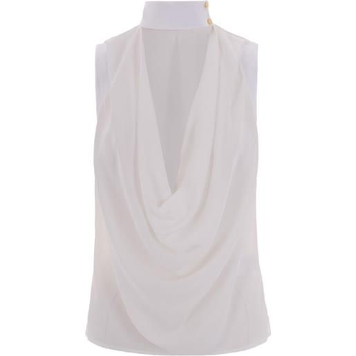 Elisabetta Franchi blusa drappeggiata - bianco