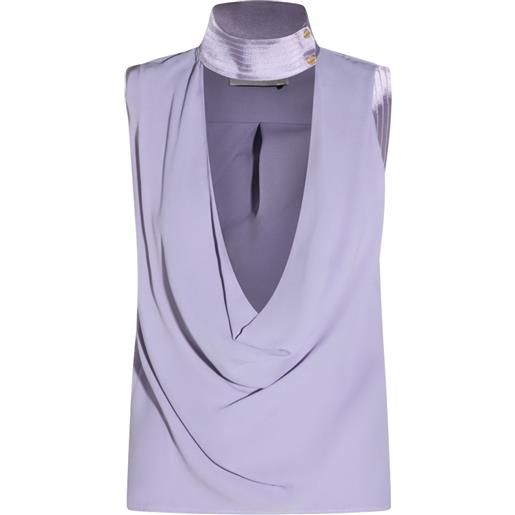 Elisabetta Franchi blusa a collo alto - viola