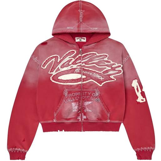 Vale felpa religion con effetto vissuto - rosso