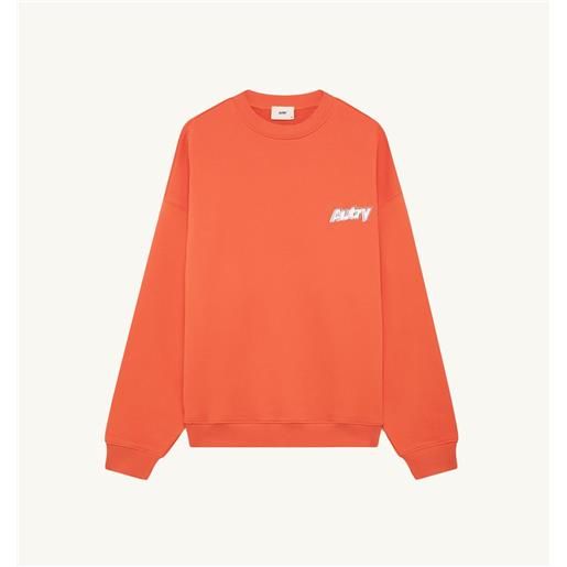 Autry unisex felpa in cotone con doppio logo rosso xs