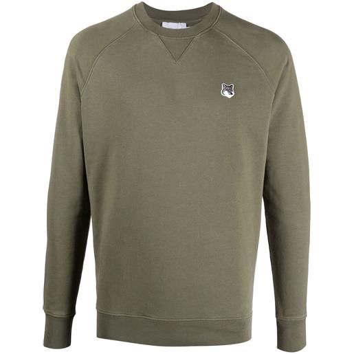 Maison Kitsuné felpa girocollo con applicazione - verde