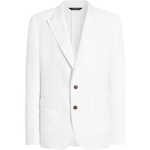Dolce & Gabbana giacca sicilia monopetto in lino - bianco