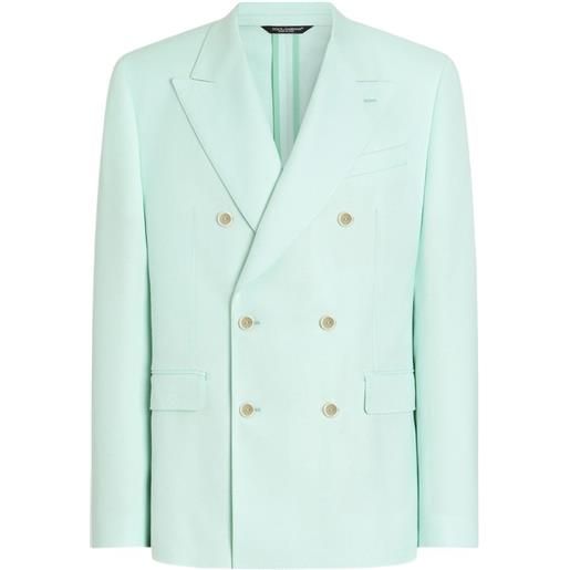 Dolce & Gabbana giacca doppiopetto sicilia light in viscosa - blu