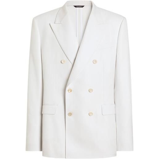Dolce & Gabbana giacca monopetto sicilia light in viscosa - bianco