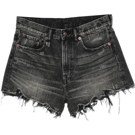 R13 distressed frayed-edge shorts - grigio