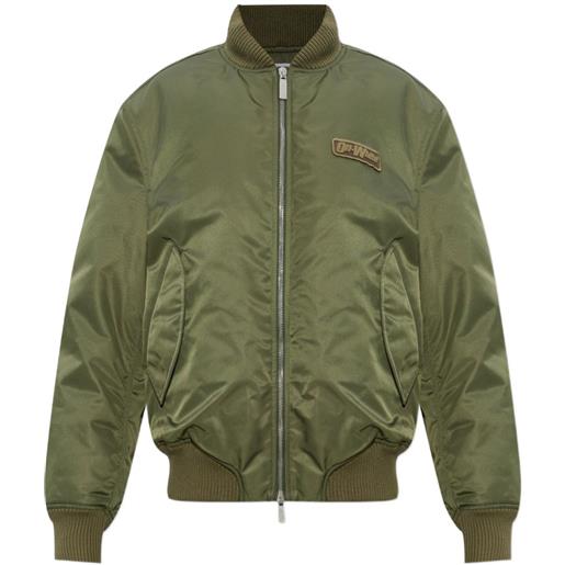 Off-White bomber con applicazione logo - verde