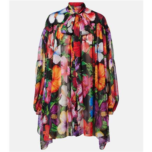 Dolce&Gabbana blusa in chiffon di seta con stampa floreale