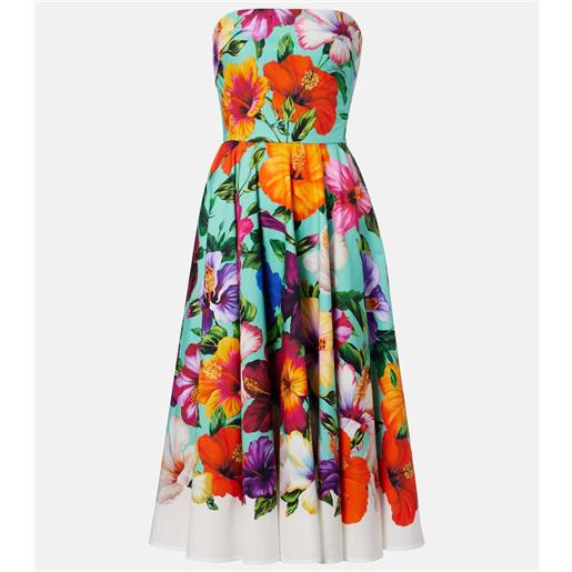 Dolce&Gabbana abito bustier in cotone con stampa floreale