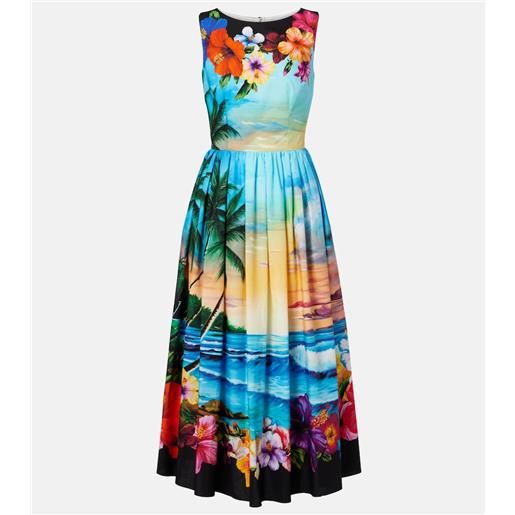 Dolce&Gabbana abito midi in cotone con stampa