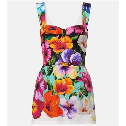 Dolce&Gabbana abito corto in cotone con stampa floreale