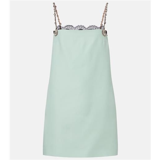 Valentino abito corto in crepe couture con pizzo