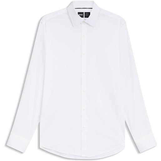 BOSS camicia regular fit in twill elasticizzato ad alte prestazioni, bianco