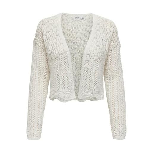 Only onlnola 7/8 life open cardigan nca knt, maglione cardigan donna, cloud dancer, 