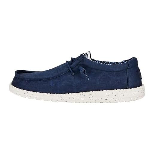 HEYDUDE wally canvas - scarpe uomo slip-on - mocassini, navy, 46