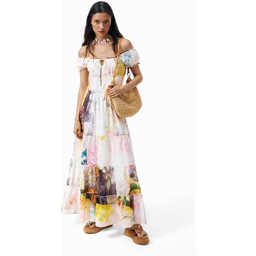 Desigual, vestito a maniche corte 100% cotone, donna, cotone, l