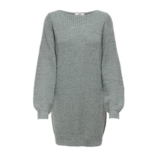 Jdy JDYwhitney megan l/s boat dress knt noos, abyss/dettaglio: w black ply, m
