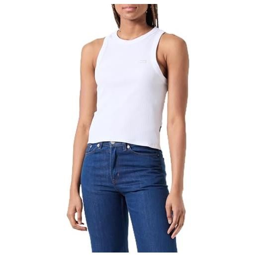 Vans ribbing tank-b t-shirt, white, l donna