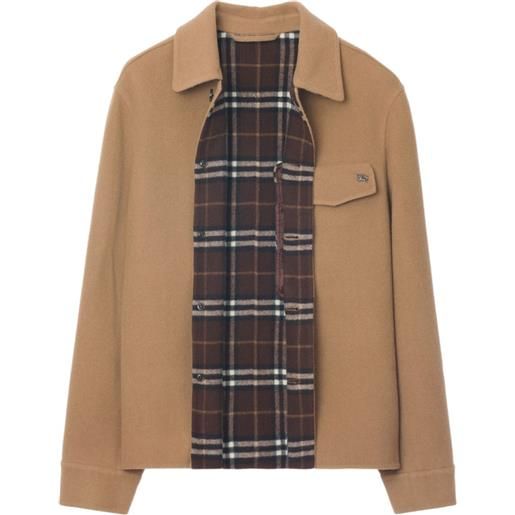 Burberry giacca-camicia con bottoni - 8 camel brown/treacle brown
