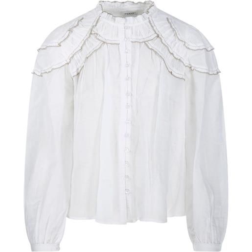 MARANT ÉTOILE blusa christa a collo alto - bianco
