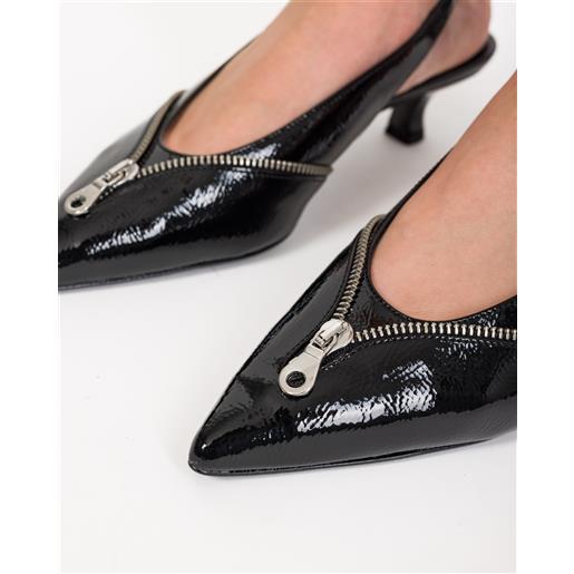 OVYÉ by CRISTINA LUCCHI décolleté slingback con dettaglio zip;Ovyé, nero