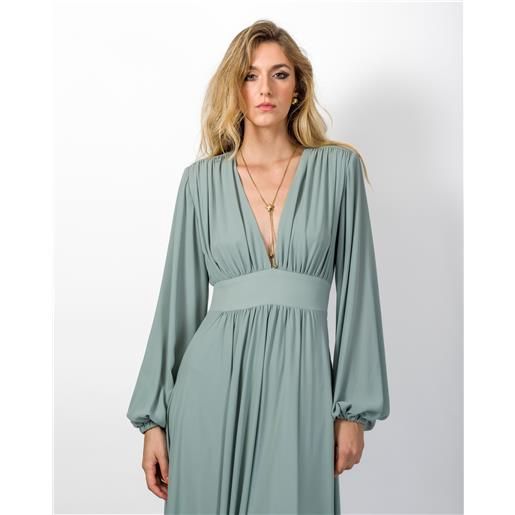 SILENCE LIMITED abito lungo in georgette;Gala;SILENCE LIMITED, verde
