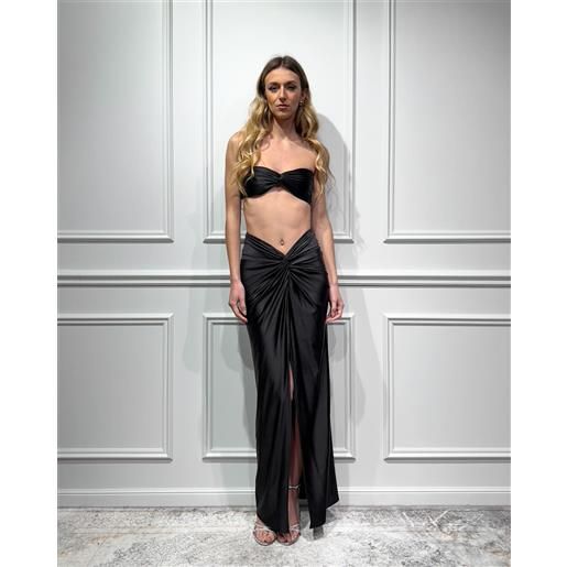 KONTATTO coord crop top e gonna con nodo;Ilary;KONTATTO, nero